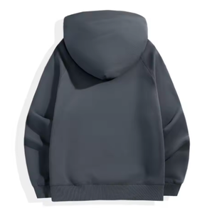 Sudadera con capucha de invierno con forro polar para hombre, con cuello informal liso, desgastado, Estilo Vintage, lavada, unisex, para invierno - Product Image 3