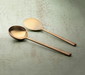 Ensemble de cuillères de service de luxe en acier inoxydable de qualité supérieure, fait à la main, 2 pièces, fabricant, grossiste - Product Image 3