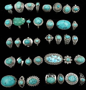 Sólido 925 gota de plata esterlina brillante turquesa natural piedra preciosa mujeres anillos joyería fina indio hecho a mano proveedor fabricante - Product Image 4