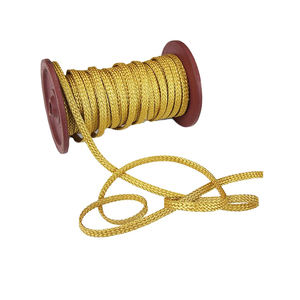 Cordón de Macramé Reciclable Plateado Metálico para Manualidades, Recubierto, Trenzado y Retorcido con Cordón Plano para Lazos y Curvas en Prendas y Calzado - Product Image 2