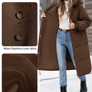 Parka moderna y cómoda de estilo acolchado para mujer, chaqueta con cuello y puño elástico, Parka con bolsillo y cremallera para estilo callejero de invierno - Product Image 3