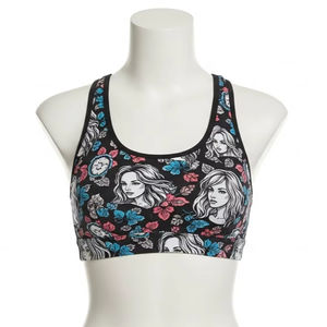 Top Deportivo Corto Sin Costuras de Spandex y Nailon con Estampado por Transferencia de Calor, Elástico en 4 Direcciones, Absorbe la Humedad, para Gimnasio, Yoga, Correr y Entrenamiento - Product Image 1