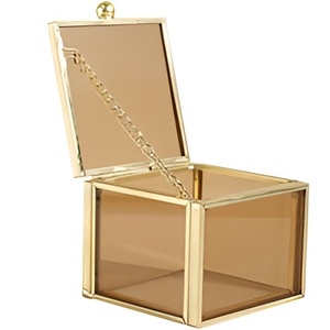 Boîte à bijoux de mariage de forme rectangulaire de concepteur élégant coloré de qualité classique personnalisée - Product Image 4