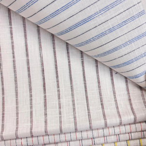 Tissu de chemise à rayures en coton Club de lin de luxe Tissu tissé teint en fil pour robes de filles et exportation mondiale - Product Image 1