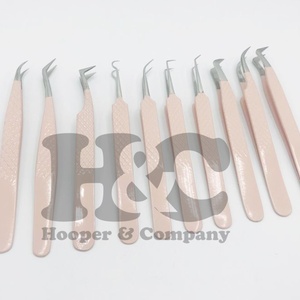 Pince à épiler beige de qualité supérieure enduite de vison en acier inoxydable pince à épiler durable avec logo offre pince à cils - Product Image 3