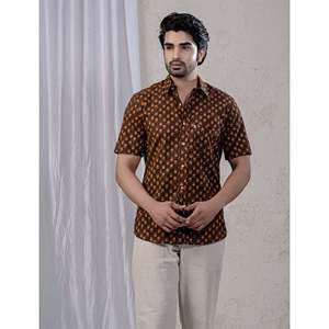 Camisas Casuales de Manga Corta Estampadas 100% Algodón para Hombre, Tejido Popelina Transpirable, Suministro ODM de una Sola Pieza - Product Image 4