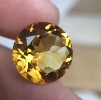 Citrine naturelle ronde à facettes jaune orange pierres précieuses en vrac Jaipur fabricant bijoux en Quartz naissance de novembre 1mm à 50mm