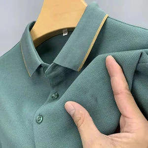 เสื้อเชิ้ตแขนสั้นผ้าคอตตอน100% ลดริ้วรอยสำหรับผู้ชายหรูหรามีสไตล์พิมพ์โลโก้ออกแบบได้ตามต้องการ - Product Image 2