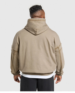 Sweat à capuche de luxe 100% coton pour homme surdimensionné lourd 420gsm Boxy recadrée pour l'hiver - Product Image 2