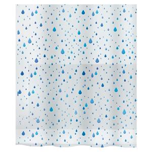 Collezione Spirella Waterdrop, Tenda da Doccia in Tessuto 180 x 200, 100% Poliestere, Blu - Product Image 1