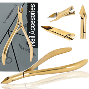 Pinzas para cutículas de acero inoxidable dorado profesional, cortador de cutículas de uñas afiladas, recortador para manicura, pedicura, salón de uñas - Product Image 1