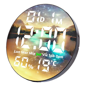 Smart <b>Digital</b> <b>Wall</b> <b>Clock</b> Desk Landscape Living Room - Assorted Colors - Product Image 2