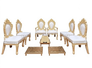 Modern Wooden Indian Wedding Mandap Chair Set with Heart Shape Design Latest Teak Wood Mandap Chairs for Wedding Ceremony USA - Product Image 6