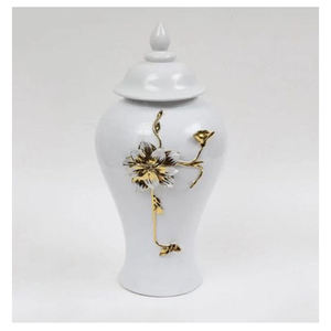 Tarro de jengibre de metal de calidad superior de Color plateado de Estilo Vintage Acabado pulido brillante para una lujosa decoración del hogar - Product Image 3