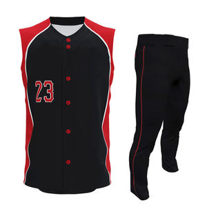 Conjunto de uniforme de béisbol cómodo para hombre, pantalones de Jersey transpirables de secado rápido con cuello en V, ropa deportiva de diseño personalizado con técnicas impresas - Product Image 1