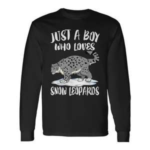 Camiseta de manga larga con estampado de leopardo de las nieves para niños, camiseta promocional con diseño de animales - Product Image 1
