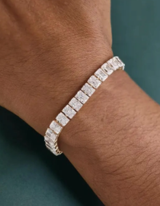 Radiant Cut Moissanite Diamond Tennis Bracelet 925 Sterling Silver Customizedmoissanite Bracelet para boda - Product Image 1