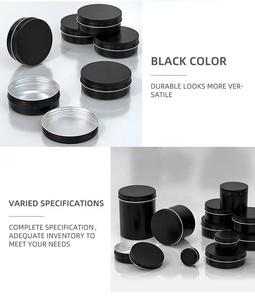 5ml 30ml 80ml 150ml Matte Black Soap Cosmetics Lip Balm Jar Empty Candle Tin Can Round Aluminium <strong>Metal</strong> <strong>Packaging</strong> - Product Image 5