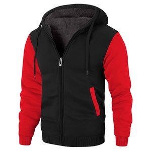 2026 New Design Fleece <b>Fur</b> Lined <b>Hoodie</b> Embroidery Warm Fluffy Varsity Style Jacket Hooded Sweatshirt Men Winter Heavy Jacket - Product Image 6