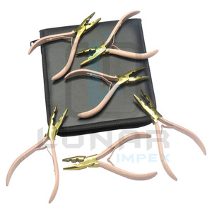 Wholesale Direct Factory Price Two Hole Hot <b>Pink</b> With Gold Plasma Hair Extension Pliers Kit <b>Set</b> With Logo Engraving Ability - Product Image 1
