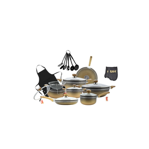 Modern Design 23-Piece Non-Stick Cookware Jumbo Set Best Colorful Stainless Steel and Granite <b>Kitchenware</b> for Home Cooking - Product Image 3