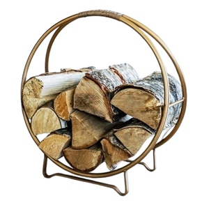 Porte-bûches en métal fabriqués à la main en forme de croissant de lune porte-bûches outils de cheminée de style unique porte-bûches intérieur extérieur - Product Image 5