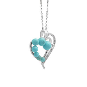 Vintage 925 plata esterlina corazón forma encanto diseñador genuino turquesa piedras preciosas colgantes superventas cadena collar joyería - Product Image 5