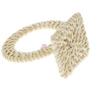 Rond de serviette en rotin blanc Anneaux de serviette en osier Anneaux de serviette en paille pour décoration de table Mariage de noël du Vietnam - Product Image 6