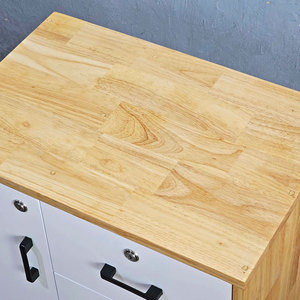 Natural Wood Minimalist Filing Cabinet with Wheels & Lock for Office <b>Workshop</b> & Warehouse Use - Product Image 4