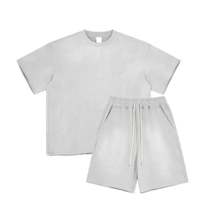 New Blank Sweat Suit Track Men <b>Plain</b> <b>Tracksuit</b> Custom Sweatsuit With logo Outfits Summer 2-Piece Sport Suit Short Set for Men - Product Image 1