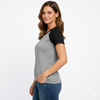 T-shirt pour femme, style Lolita d'été, imprimé, broderie, coupe ajustée, manches courtes, col rond, tissu en spandex/coton, anti-rétrécissement, respirant