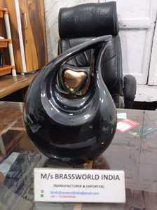 Black and Golden Heart Aluminum Adult Cremation <b>Urns</b> Hot Selling <b>Large</b> Human Ashes Cremation <b>Urns</b> With Teardrop Shape - Product Image 3