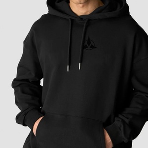 Sweat à capuche lourd 420 Gsm String personnalisé hommes surdimensionné blanc solide couleur noire à capuche taux de gros personnalisation OEM - Product Image 5