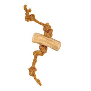 Jouet à mâcher pour chien en bois de café et corde de coco - Durable, sûr et naturel - Product Image 1