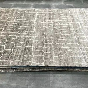 Hand Knotted Oushak <b>Bamboo</b> Silk Carpet Modern Jacquard Embroidered Rug Indian Tufted Braided Design Printing Eco-friendly - Product Image 1