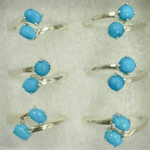 Exquisite 925 <b>Sterling</b> <b>Silver</b> <b>Adjustable</b> <b>Ring</b> Prong Setting Turquoise Oval Pear Shape Classic Unique Gift Him Wedding Party - Product Image 1