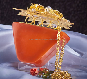 High Quality Handmade Resin Clutch Bag Transparent Acrylic Binding Bag With Mop Clutch Bag at <b>CHEAP</b> RPICE by LUXURY CRAFTS - Product Image 5