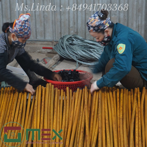 2024 tendance chaude PVC enduit manche de balai en bois 100% bâtons de bois d'eucalyptus haute qualité manteau vadrouille bâton pour la vente en gros - Product Image 5