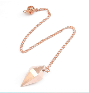 Péndulo de adivinación de radiestesia de metal de cobre con forma de cono de 12 facetas - Product Image 3