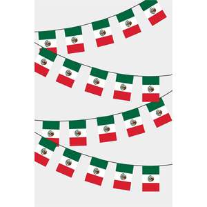 Mexican Rectangular Paper Flag Garland for Back to School Parties School Event Item Paper <b>Banners</b> - Product Image 1