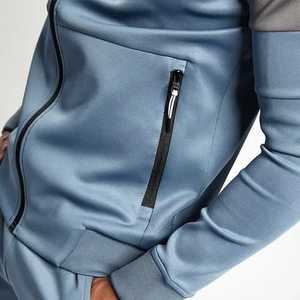 Sudadera con capucha y cremallera completa de alta demanda y Jogger Tech Fleece Chándal sin marca Patchwork Color Hombres Chándal Todos los colores - Product Image 5