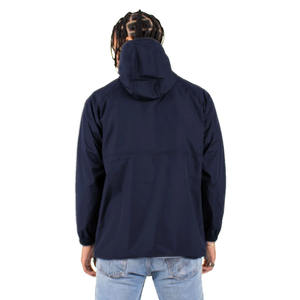 Wholesale 2023 Navy <b>Blue</b> Men's Waterproof Windbreaker Jacket <b>Canvas</b> Fabric Winter Arrival with Front Pocket and Attached Hood - Product Image 3