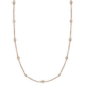 Collier avec pierre précieuse sertie en or rose 14 carats 0,50 carats - Product Image 2