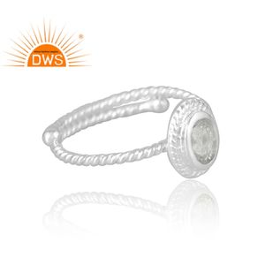 Anillo de piedras preciosas de cuarzo de cristal Natural de Plata de Ley 925 más vendido, joyería personalizada para mujer, regalo para ella - Product Image 4