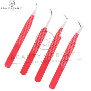 Pinzas de extensión de pestañas ecológicas de servicio OEM hechas a mano de buena venta de Color rojo por Beauty Concept International - Product Image 2