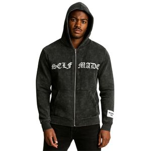 Felpa con cappuccio stile Casual da uomo donna Unisex nero acido con cappuccio da donna - Product Image 3