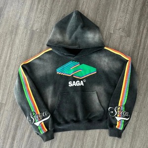 Sudadera con capucha de gran tamaño de marca de moda callejera americana europea para hombre Y2K estilo Hip-hop Rock bordado Terry sudadera de invierno - Product Image 6