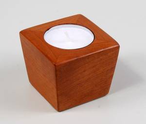 Support de bougie en bois rustique avec pot à bougie unique pour la décoration d'éclairage domestique - Product Image 4