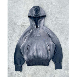 Sweat-shirts à col montant personnalisés en coton de haute qualité, coupe unisexe, coupe-vent, écologiques, OEM ODM - Product Image 4