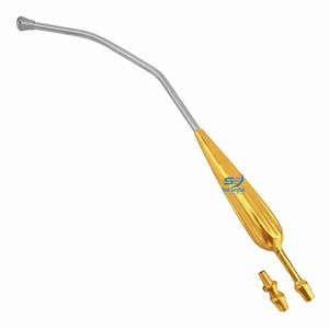 Tubo de succión Yankauer reutilizable más vendido con mango hueco chapado en oro, instrumento quirúrgico de succión, dispositivo de aspiración médica - Product Image 5